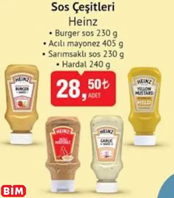 HEİNZ SOS ÇEŞİTLERİ HEİNZ SOS ÇEŞİTLERİ